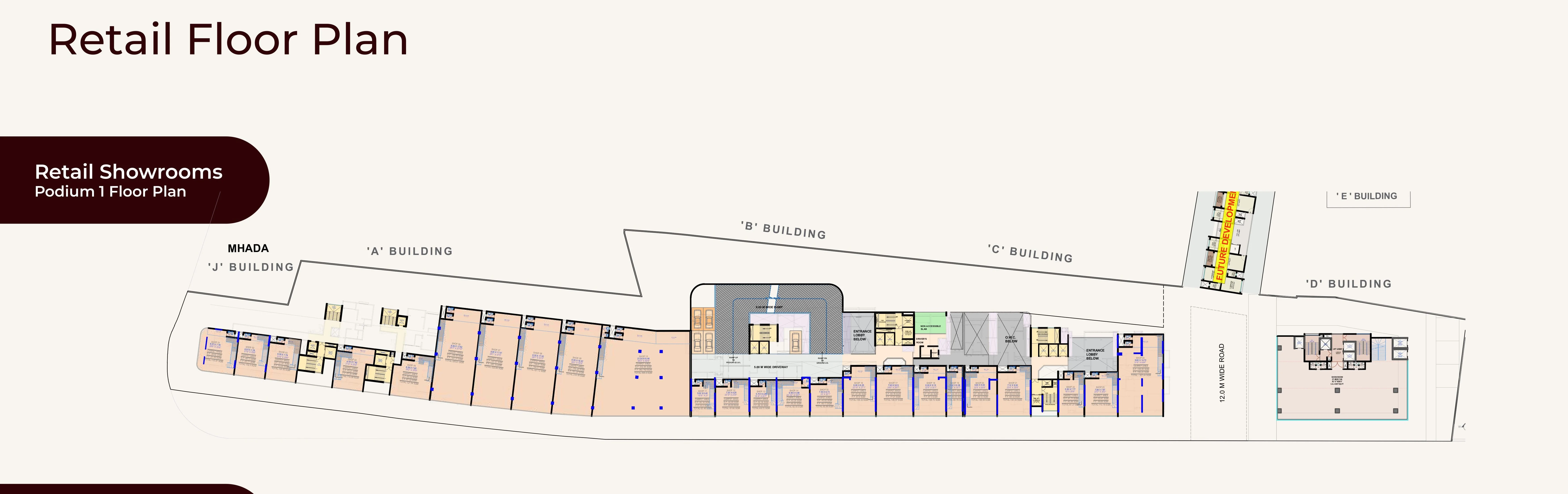 Showroom floor plan — Codename T Square, Ram Nagar