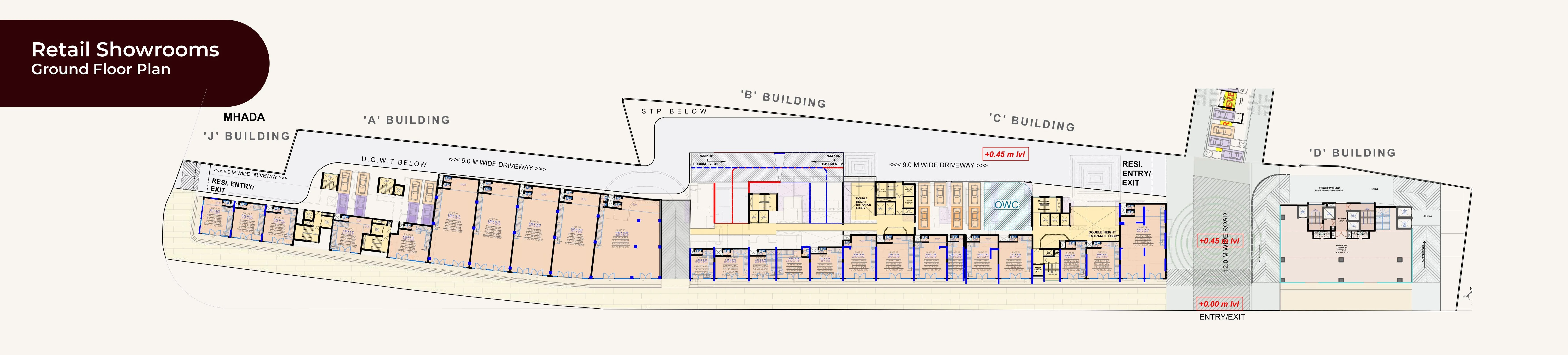 Showroom floor plan — Codename T Square, Ram Nagar