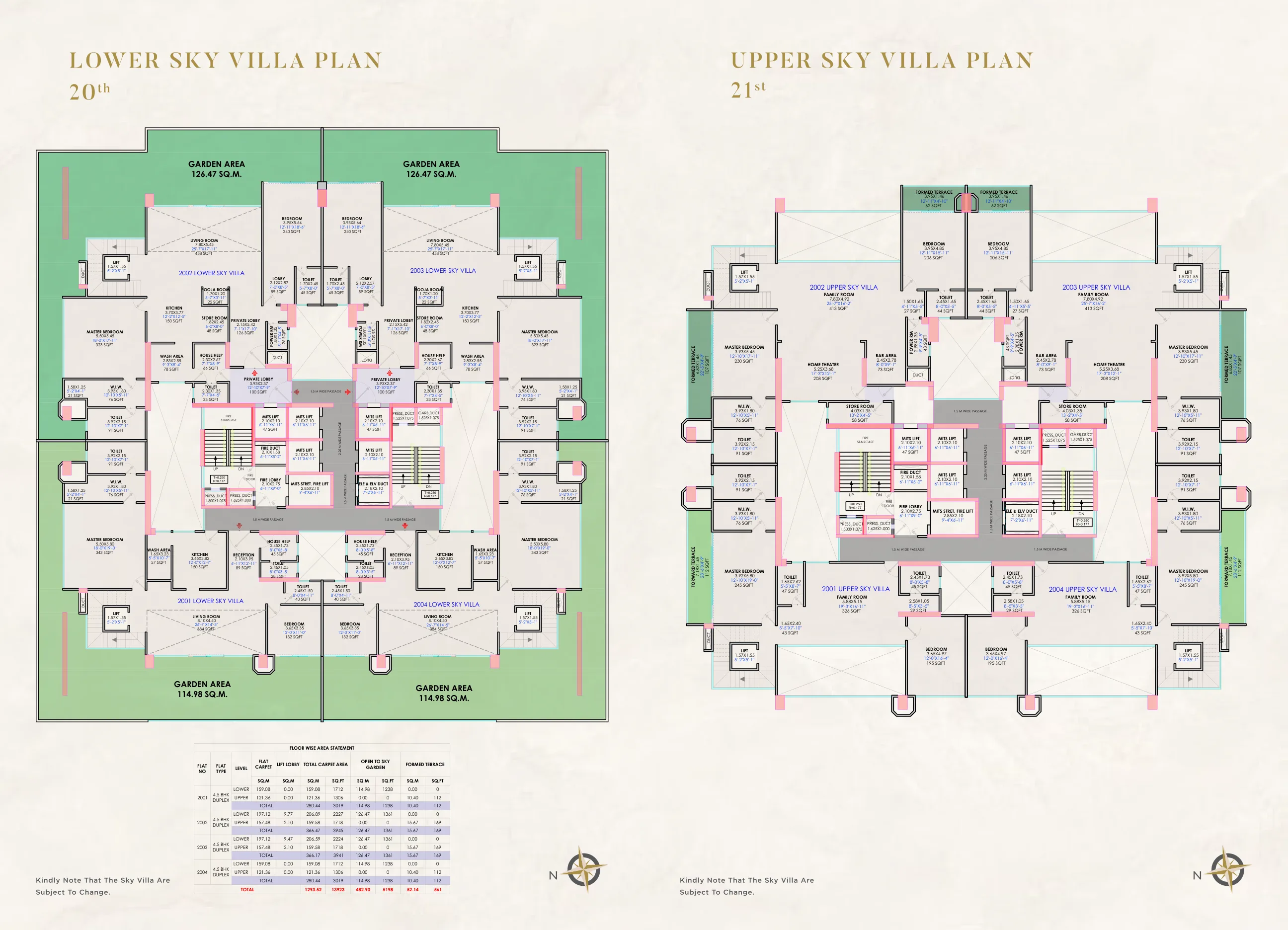4 BHK floor plan — Kosha, Koregaon Park