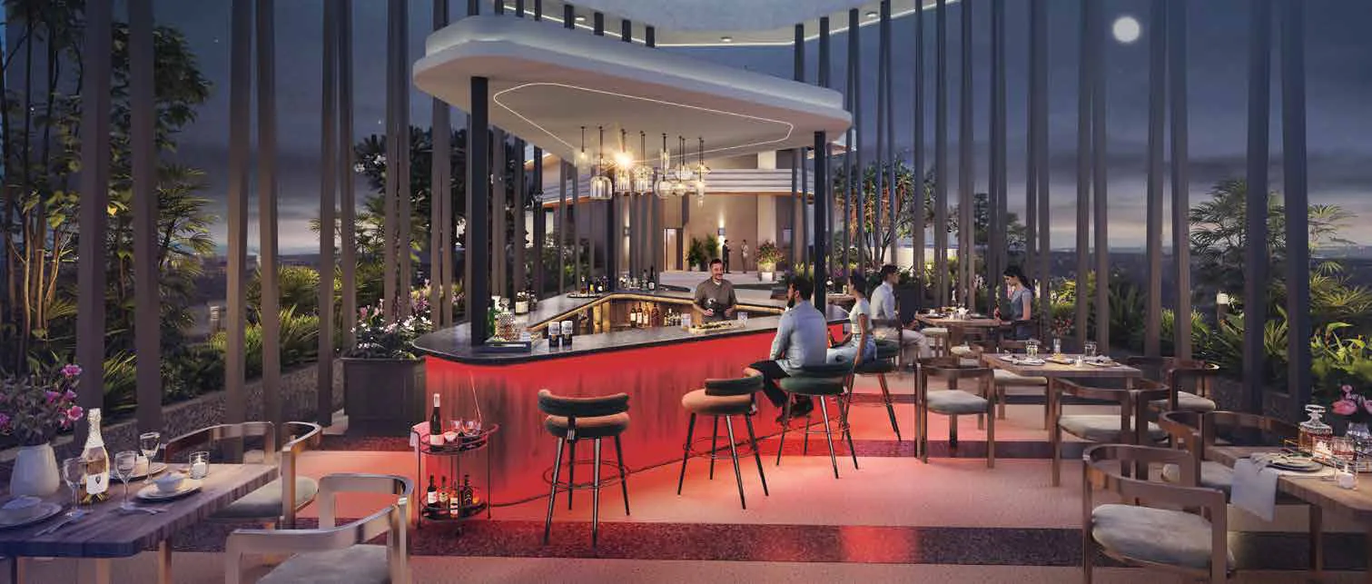 Vista sky bar on the rooftop at Supreme Towers, Mundhwa