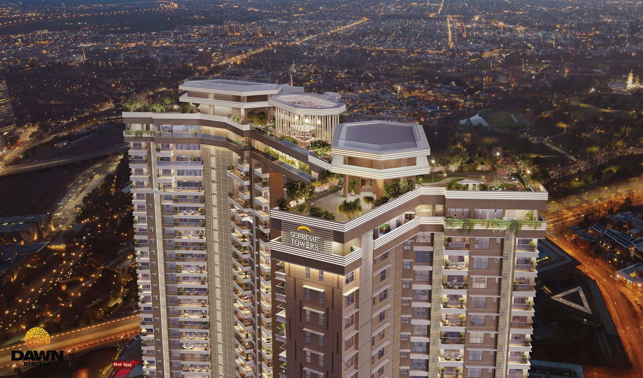 Sky Palace duplex homes at the top of the towers at Supreme Towers, Mundhwa