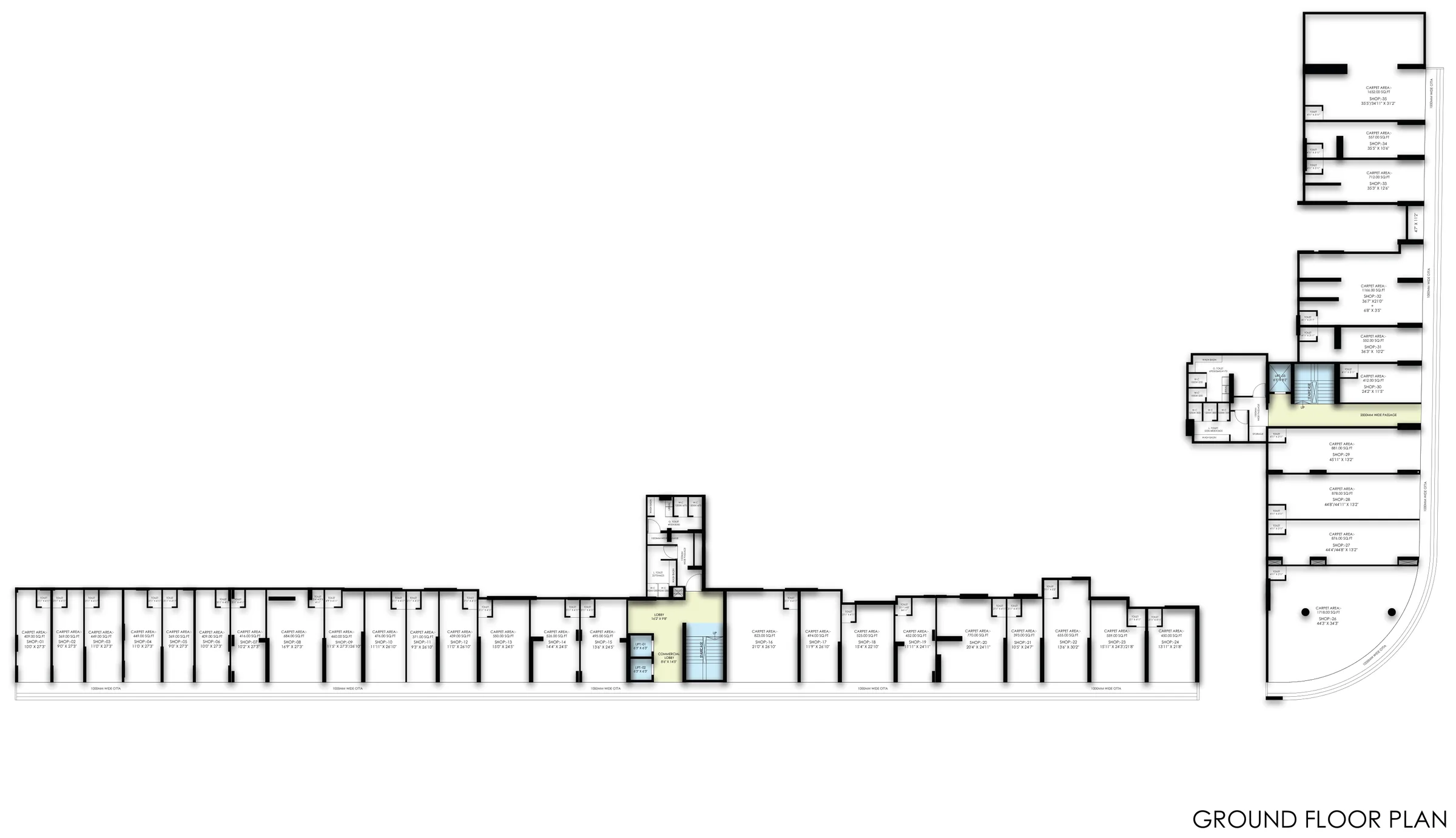 Shop floor plan — Tulip Infinity Evana Commercial, Punawale