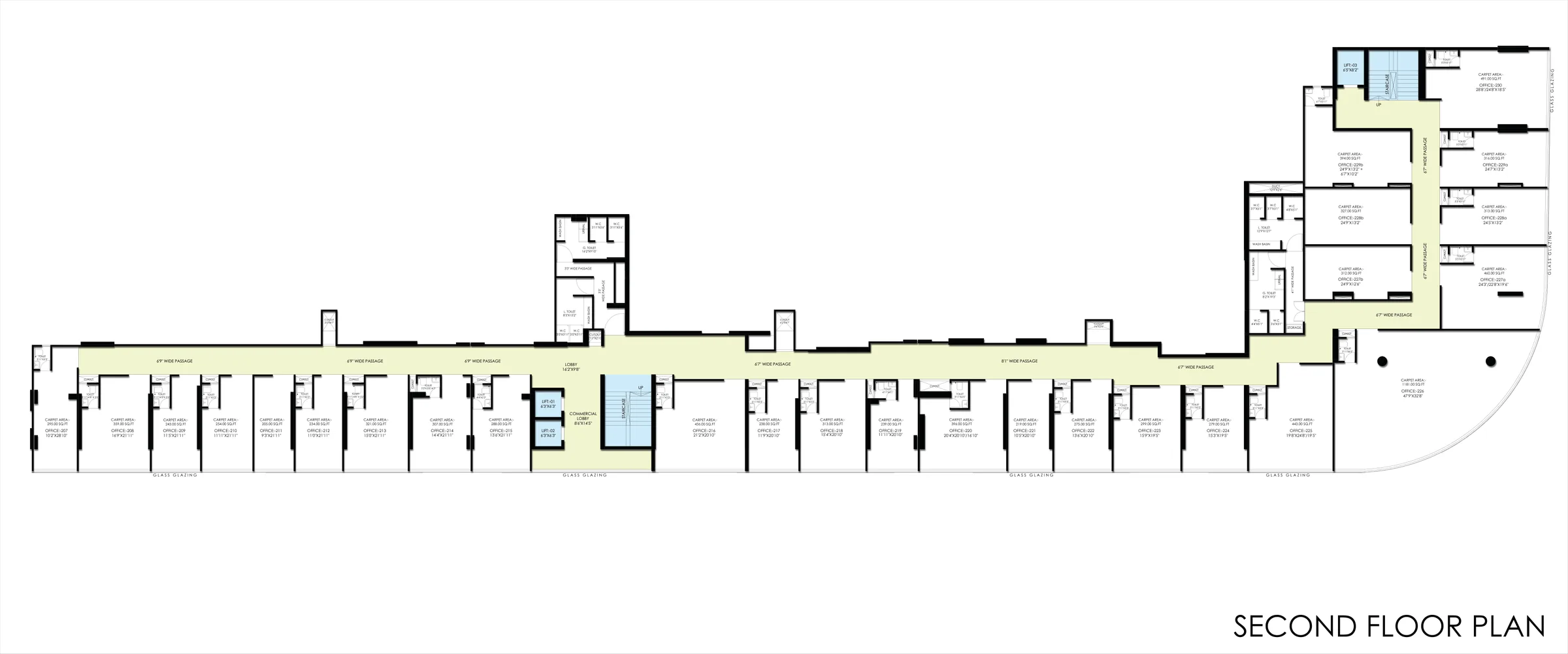 Second-floor office plan at Tulip Infinity Evana Commercial, Punawale