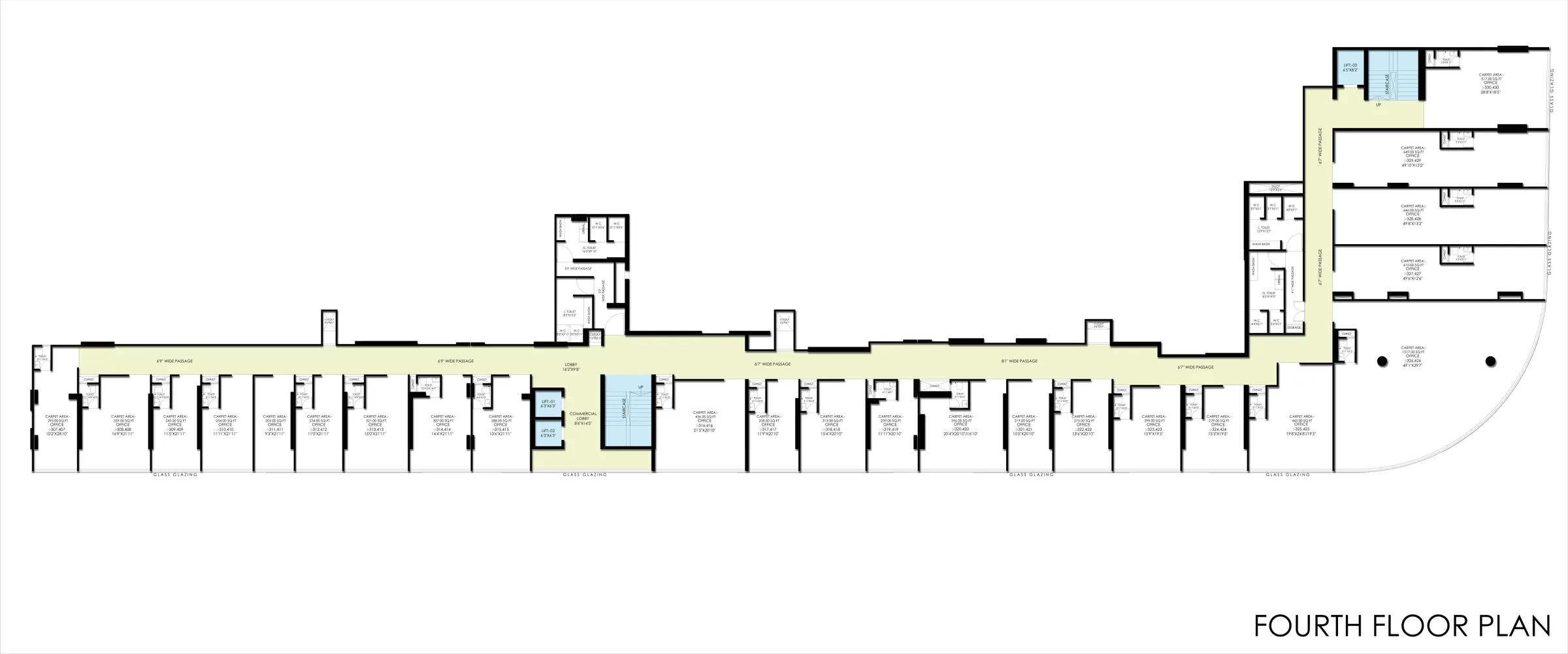 Fourth-floor office plan at Tulip Infinity Evana Commercial, Punawale