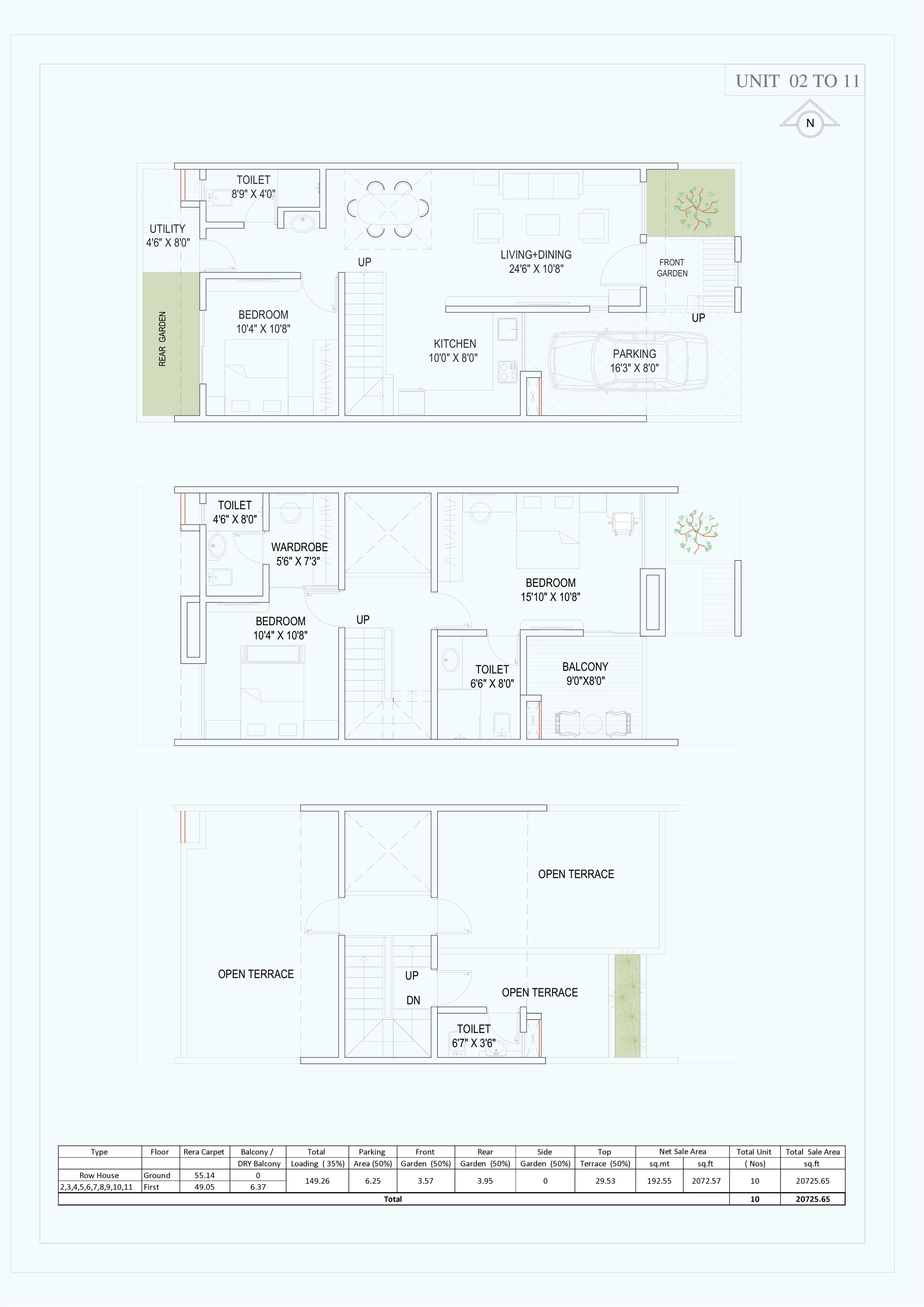 3 BHK floor plan — 18 Aangan, Maan
