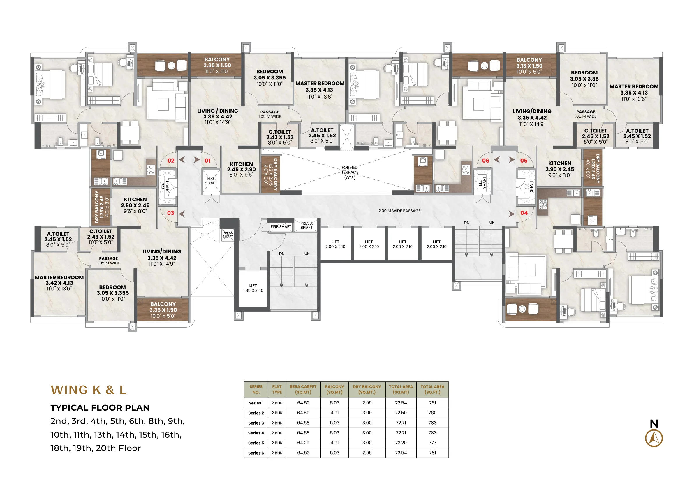 2 BHK floor plan — Venkatesh Vanaya, Kharadi