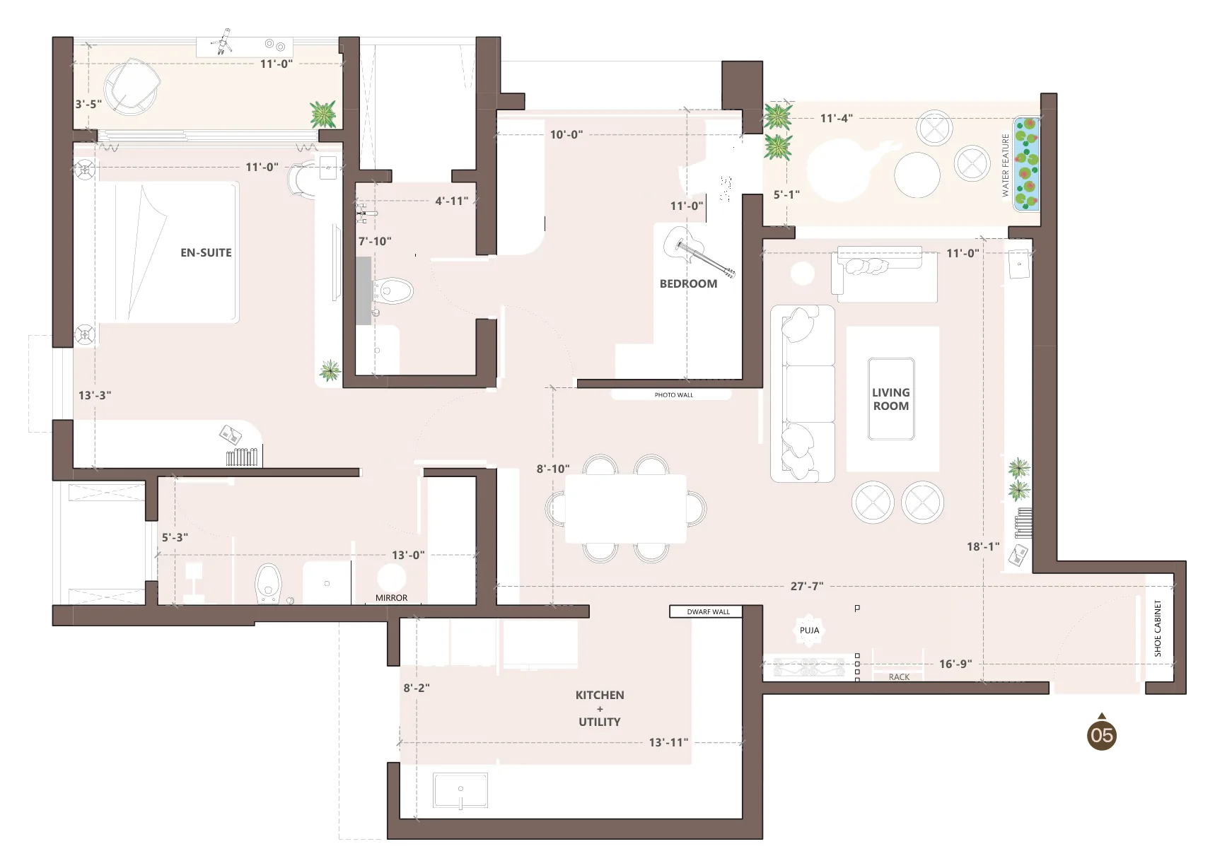 2 BHK floor plan — Palladio Presidential Towers, Hadapsar