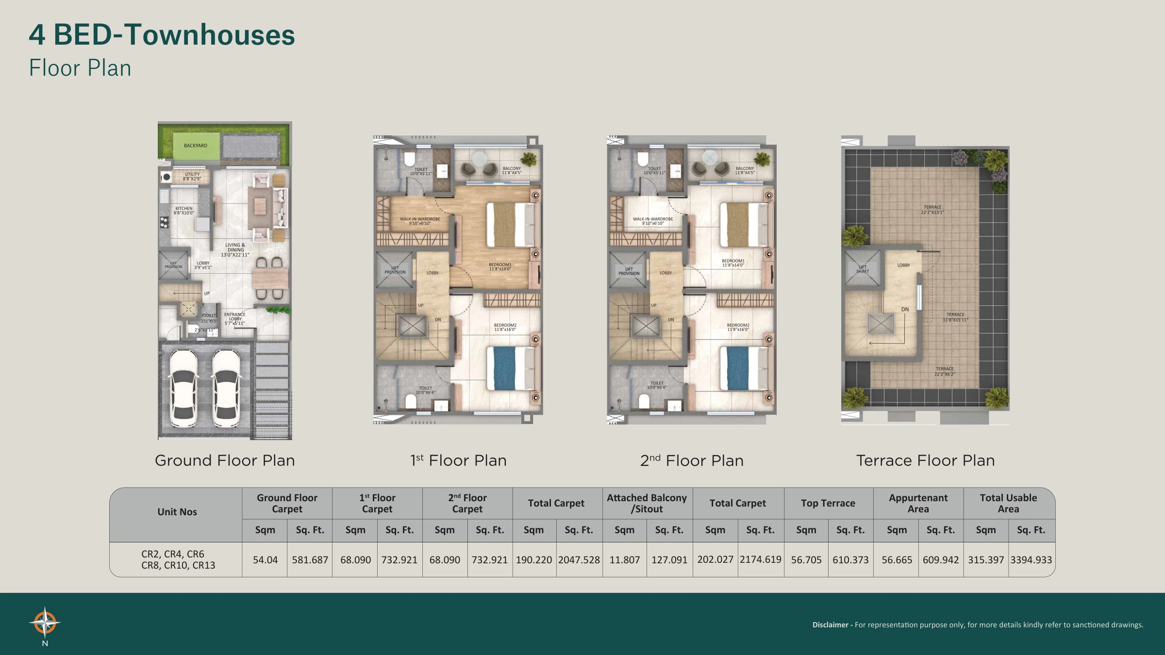 4 BHK floor plan — Supreme Villagio, Somatane