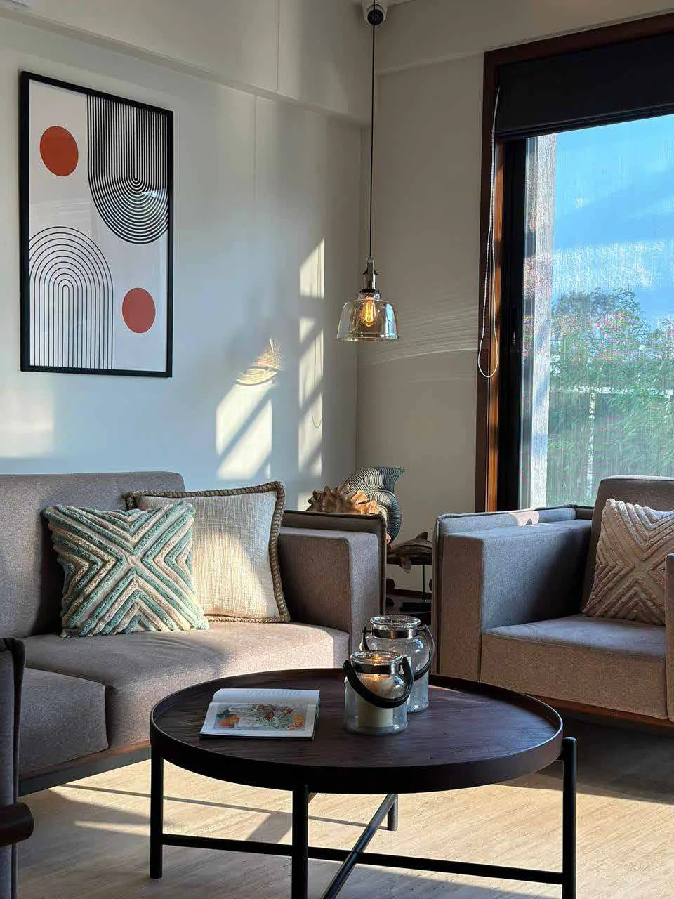 Living room in a show villa at Supreme Villagio, Somatane