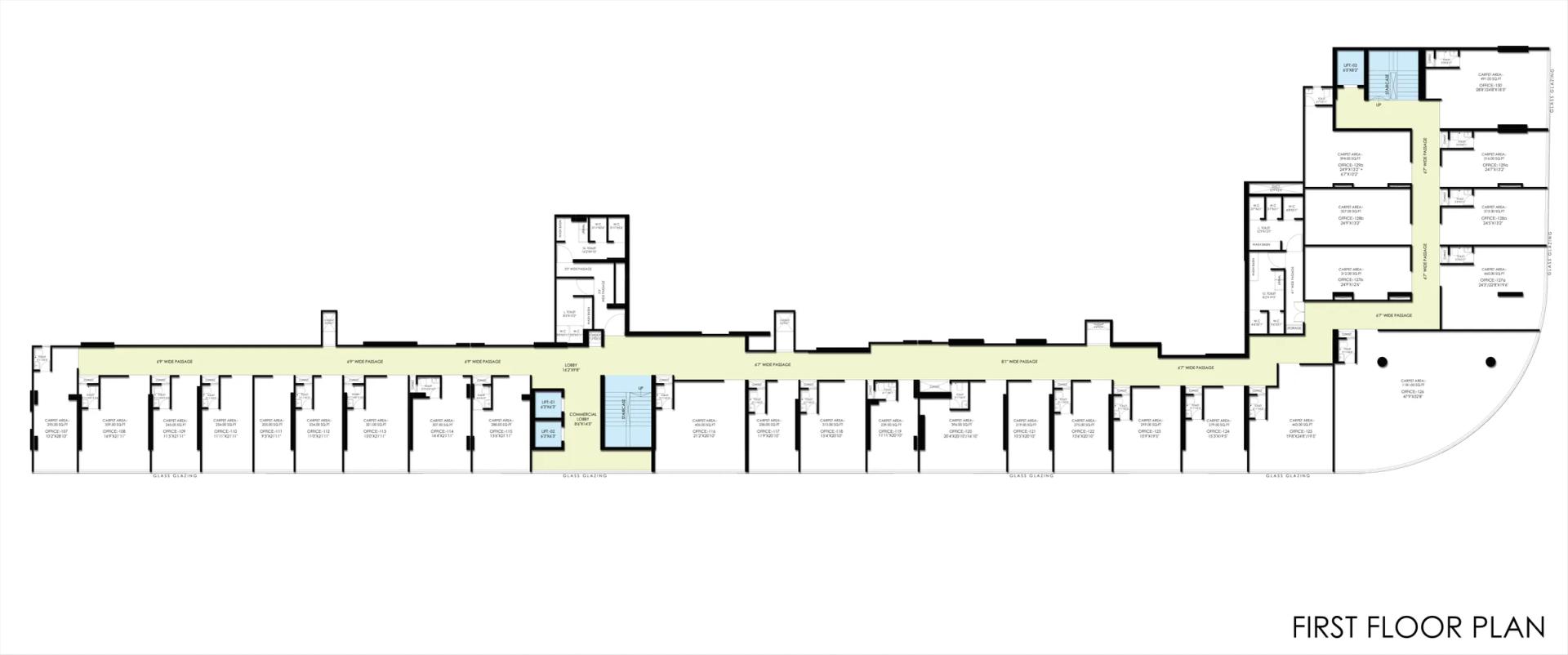 First-floor office plan at Tulip Infinity Evana Commercial, Punawale