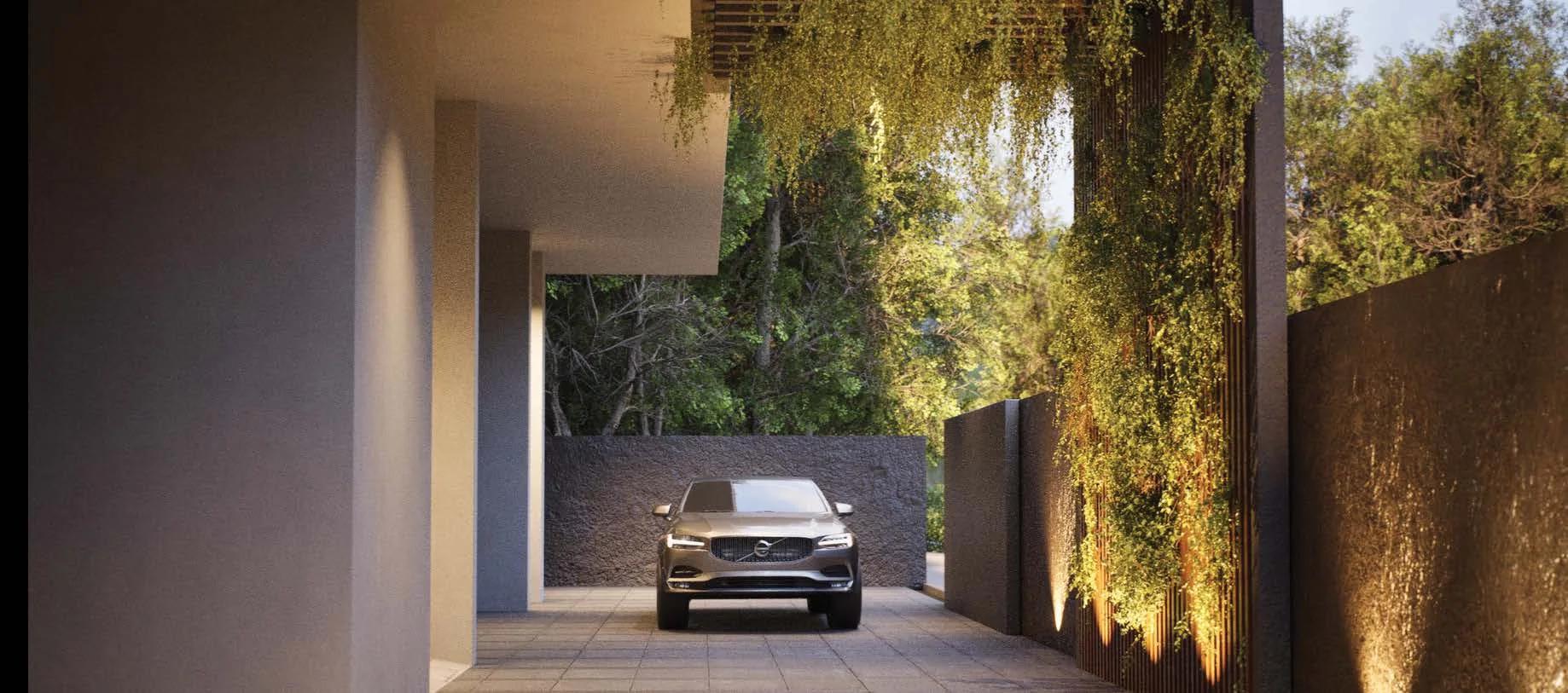 Drop-off driveway render with a planted wall at ASAP Tishya, Aundh
