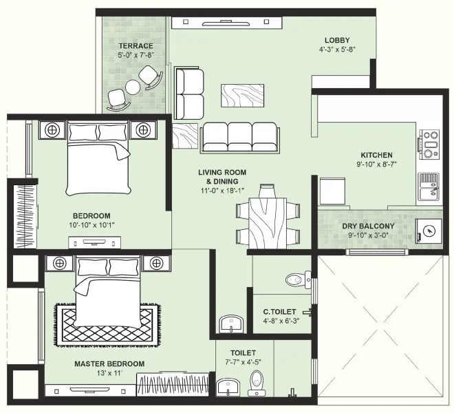 2 bhk Jhamtani Ace Aster