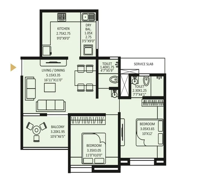 2 bhk vardhaman skytown rahatani