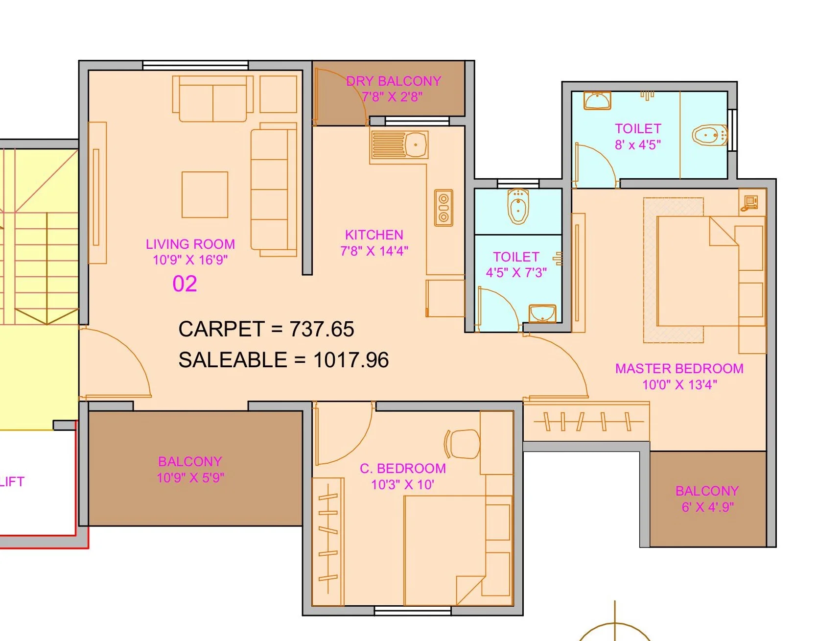 2 bhk PK Ornate