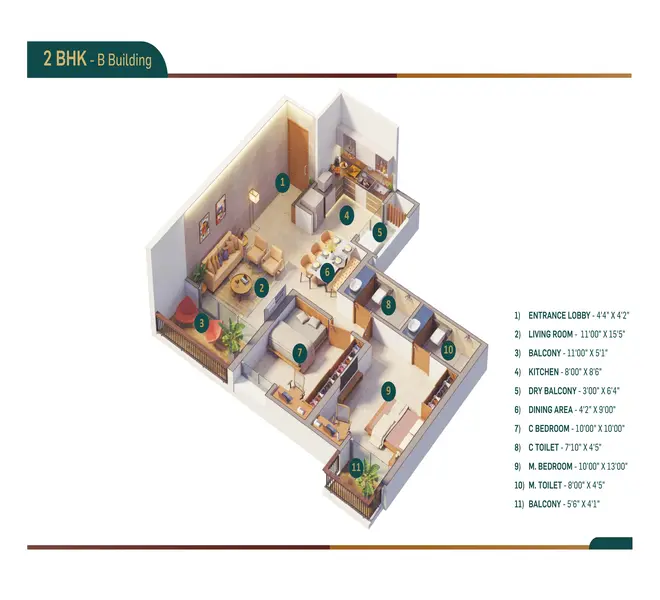 2 bhk Presidential towers ravet