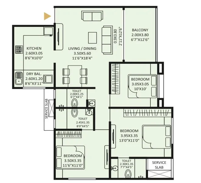 3 bhk vardhaman skytown rahatani