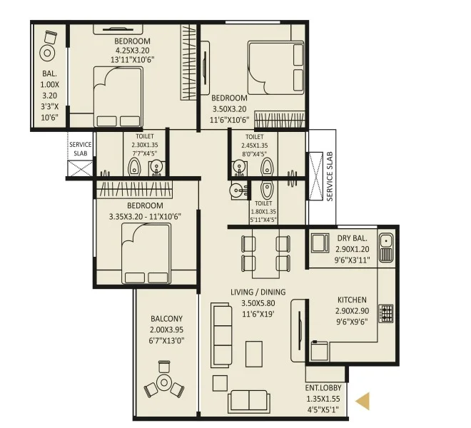 3 bhk vardhaman skytown rahatani