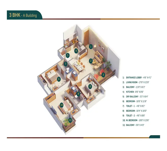 3 bhk Presidential towers ravet