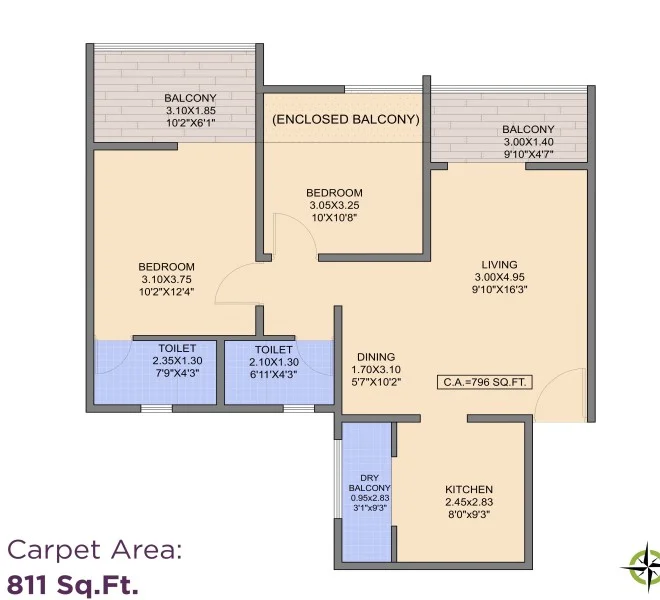 2 bhk basil flora kiwale