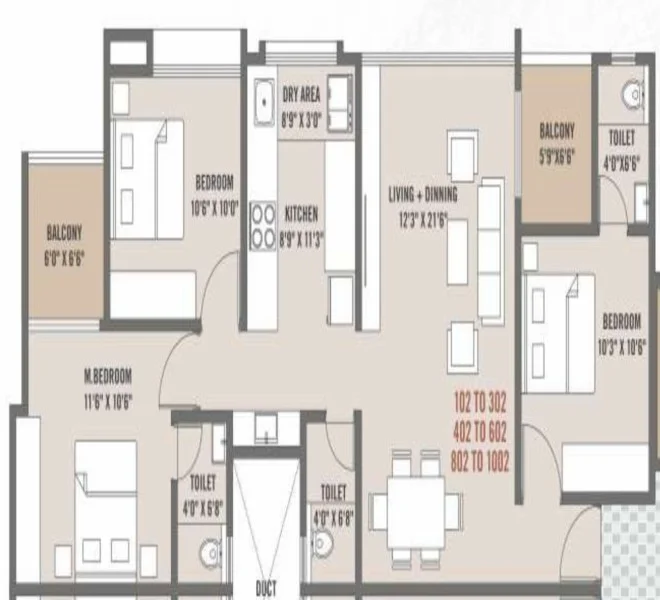 3 bhk meridian square tathawade