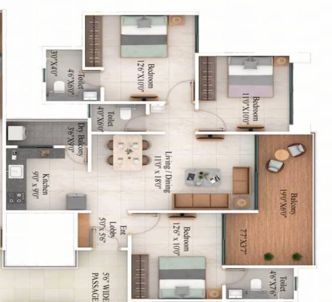 3 bhk sky meridien tathawade