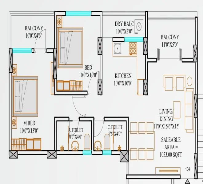 2 bhk 780 Akshara Meadows Tathawade , pune