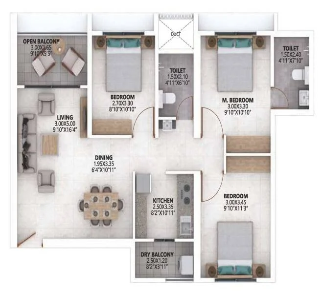 3 bhk Ganga Asmi Wakad pune