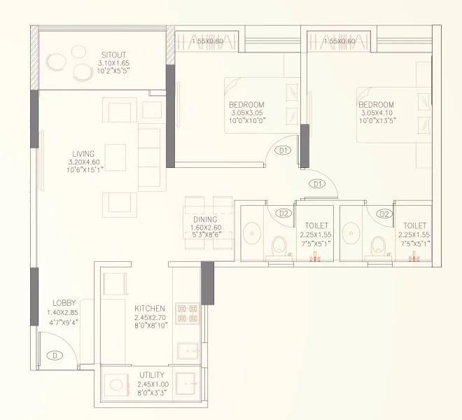 2 bhk 777, Zenone Wakad , pune
