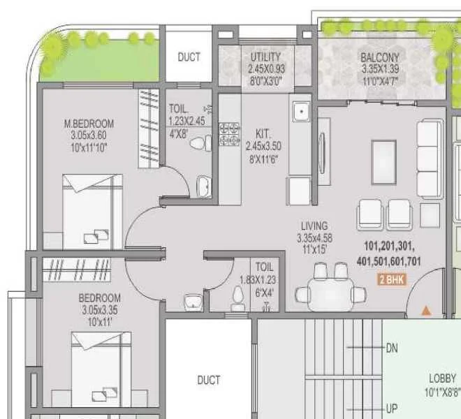 2 BHK 715 Swapnashilp Residency Pimple Nilakh, pune