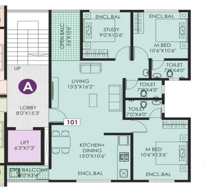 3 bhk 963 Pashankar Petals Tathawade, Pune