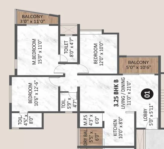 3.25 BHK 1116 Krisala Aventis Tathawade, pune