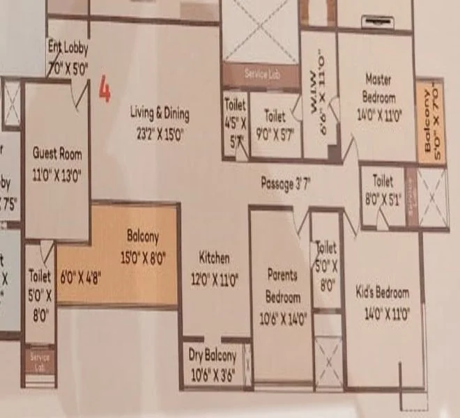 4 BHK 1815 PK Canopus Wakad, pune