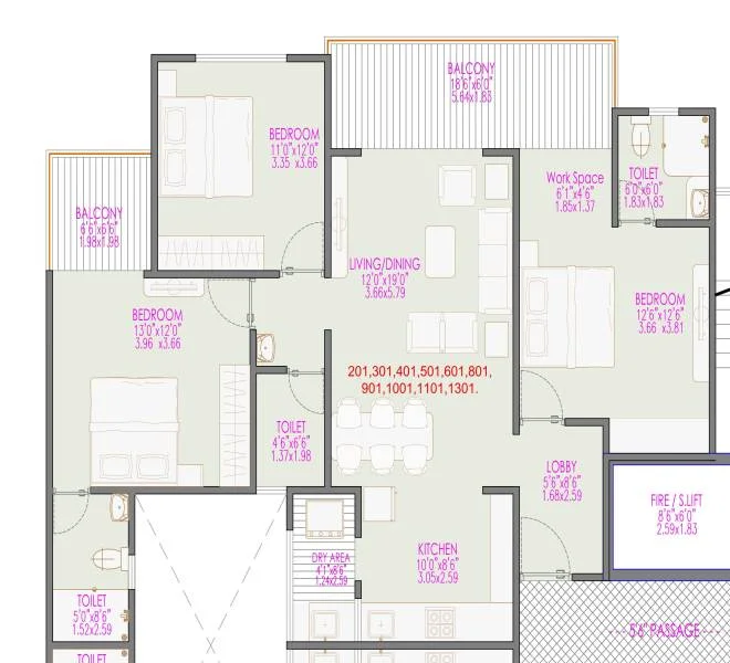 3 BHK 1196 The Miracle Pimple Saudagar, pune