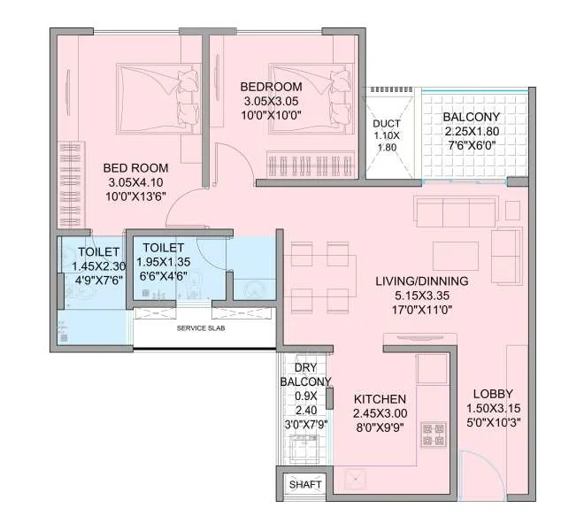 2 BHK 755 Arbor Vista Wakad, pune