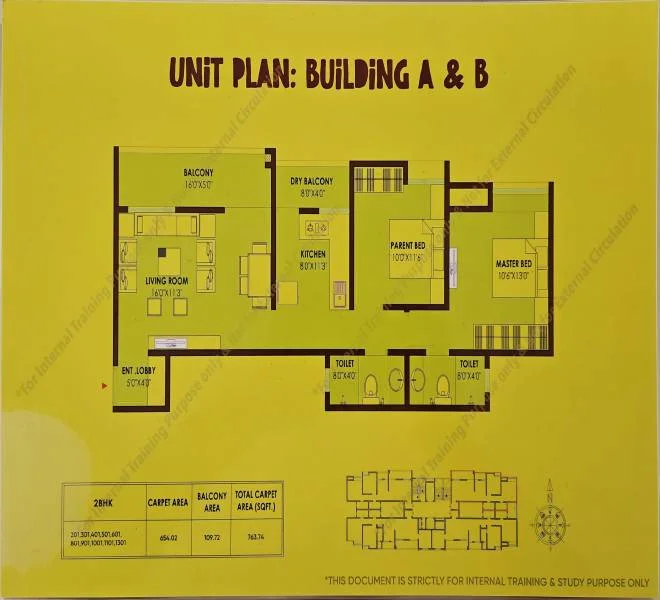 2 BHK 763 Adya Alcove Wakad, pune