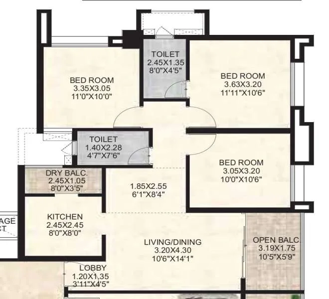 3 BHK 1087 Merlin Elementa 2.0 Tathewade, pune