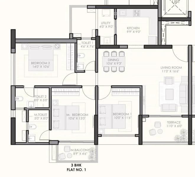 3 BHK 1109 Kunal The Canary Balewadi, pune