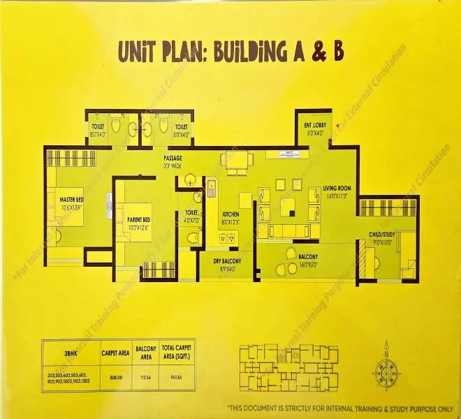 3 BHK 942 Adya Alcove Wakad, pune