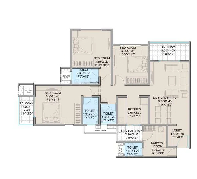 3.5 BHK 1126 Arbor Vista Wakad, pune