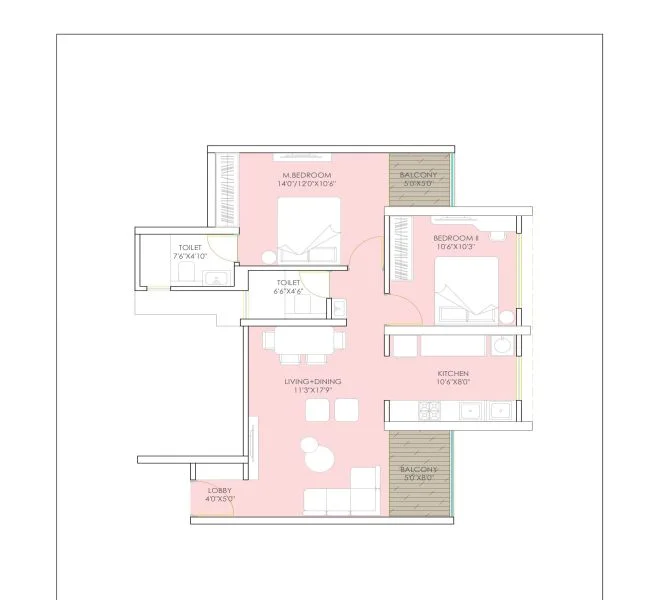 2 BHK 750 Urway Aikyam Ravet, Pune