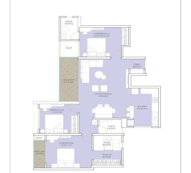 3 BHK 1050 Urway Aikyam Ravet, Pune