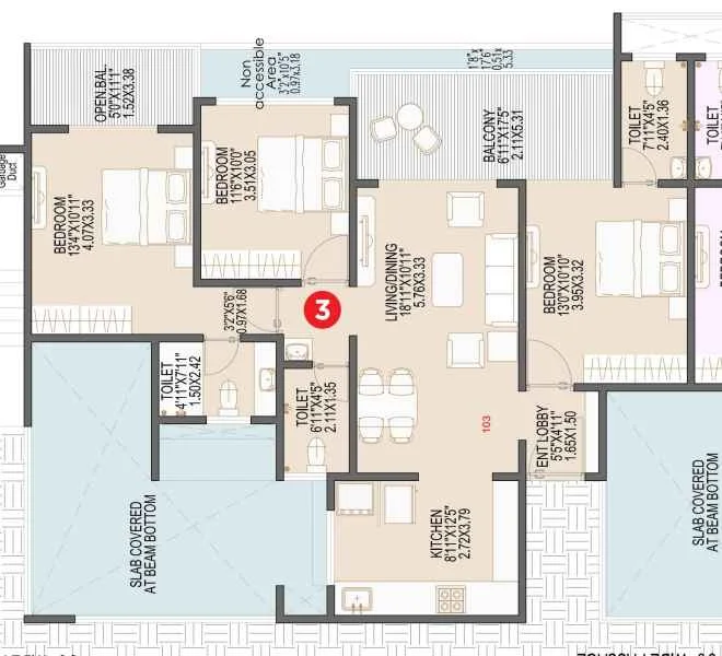 3bhk 1139 Shiv malhar Wakad, pune