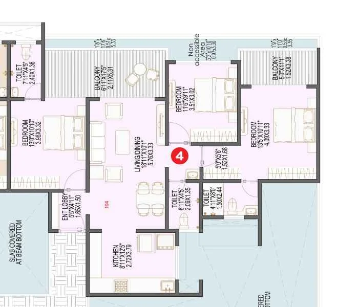 3 BHK 1149 Shiv malhar Wakad, pune