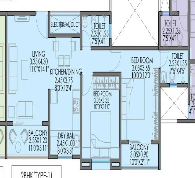 2 BHK 715 Pleroma Greens Tathawade, pune