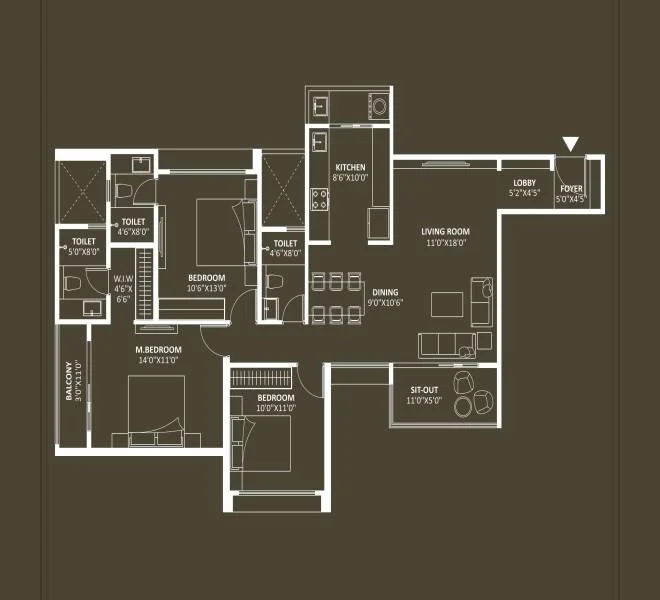 3 BHK 1080 Saheel Wakad 111 Wakad, Pune