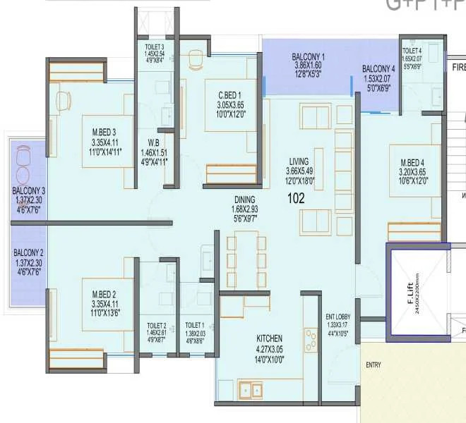 4 BHK 1540 Kings country wakad, pune