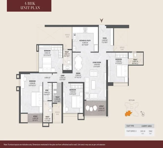 4 BHK 1562 Yoo Pristine Akurdi, pune