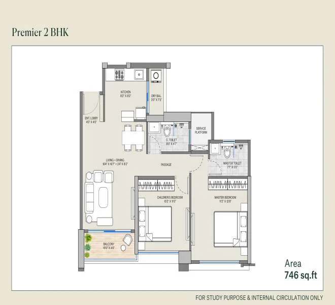 2 BHK 746 New Launch Supreme Punawale, pune
