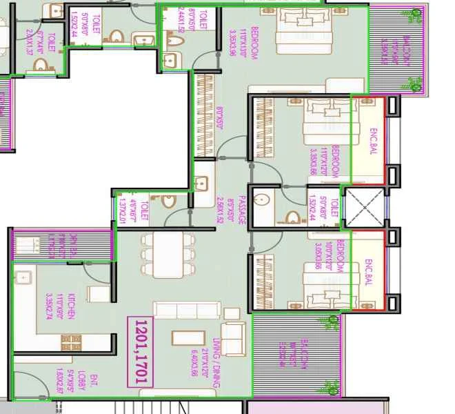 3 BHK 1485 The Privve Tathawade, pune