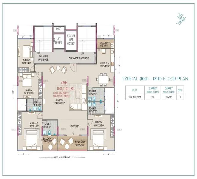4 BHK 1718 Ashirwad Sapphire Nigdi, pune